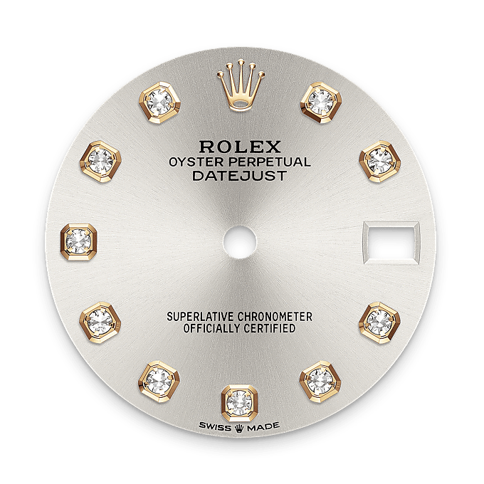 Rolex Datejust 31, Esfera plateada