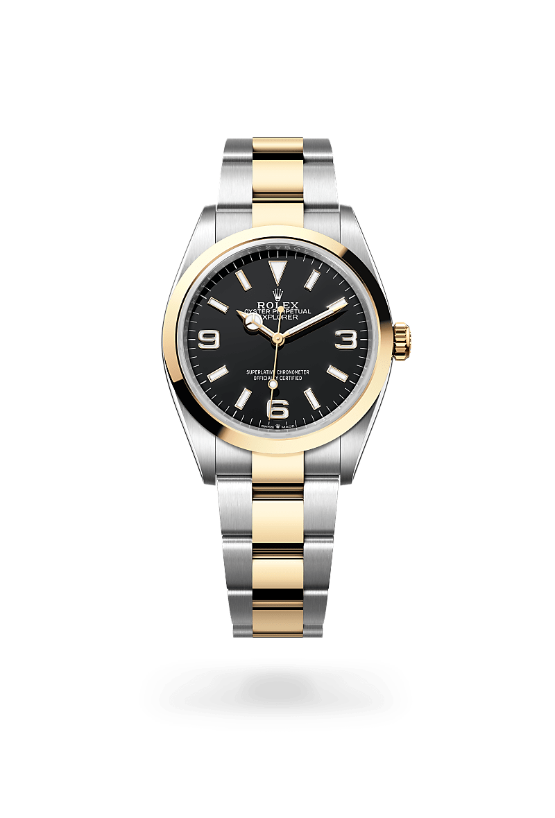 Rolex Explorer 36, Oyster, 36 mm, acero Oystersteel y oro amarillo