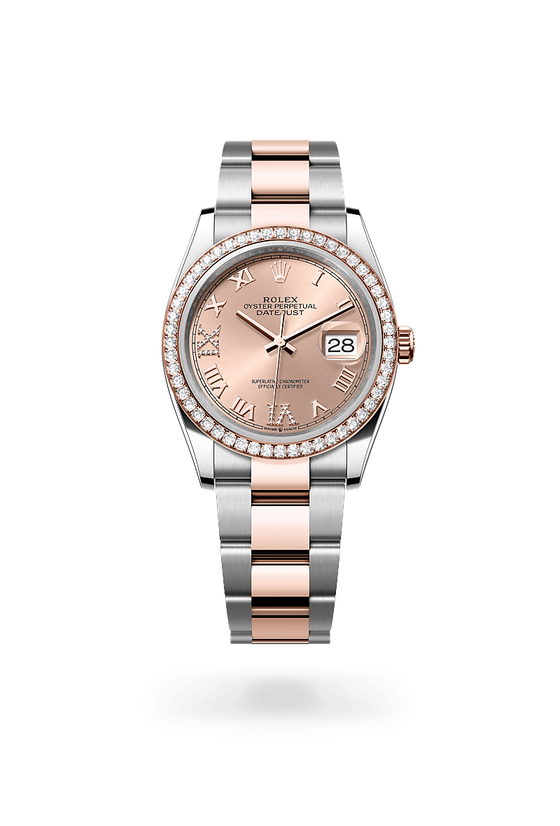 Rolex Datejust 36, Oyster, 36 mm, acero Oystersteel, oro Everose y diamantes