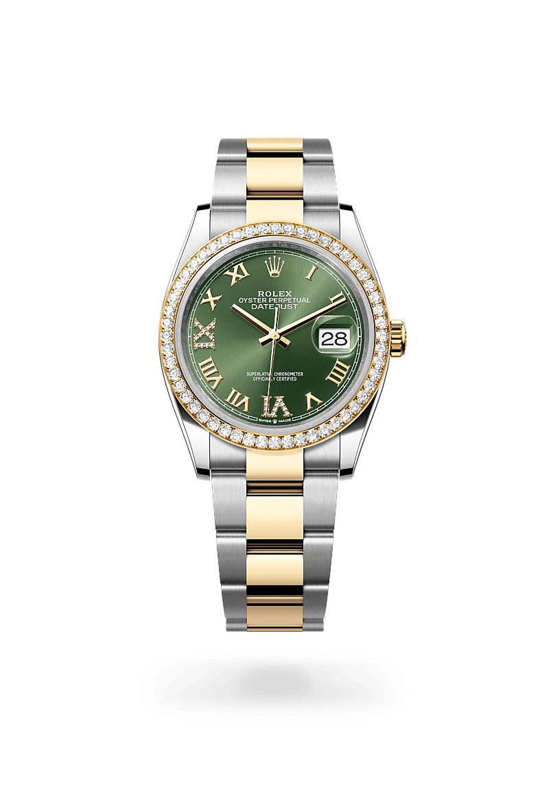 Rolex Datejust 36, Oyster, 36 mm, Oystersteel, yellow gold and diamonds