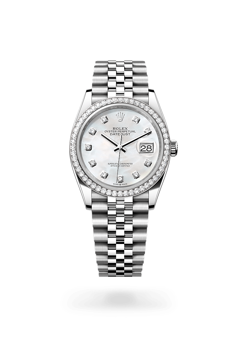 Rolex Datejust 36, Oyster, 36 mm, Oystersteel, white gold and diamonds