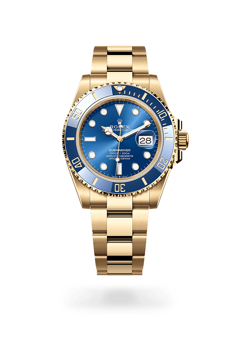 Rolex Submariner Date, Oyster, 41 mm, oro amarillo