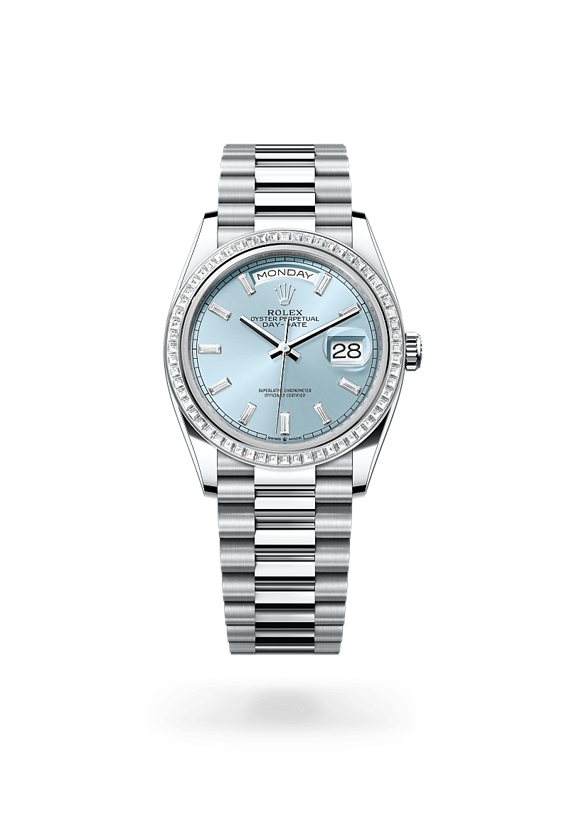 Rolex Day-Date 36, Oyster, 36 mm, platinum and diamonds