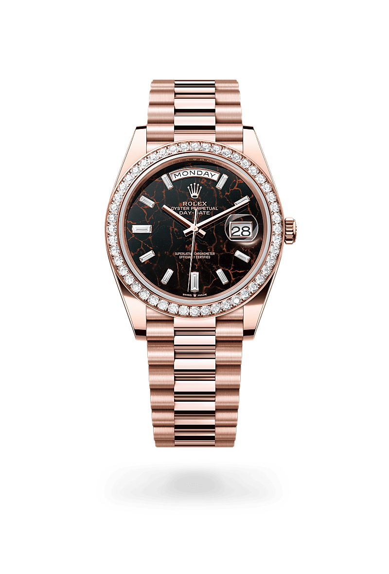 Rolex Day-Date 40, Oyster, 40 mm, Everose gold and diamonds