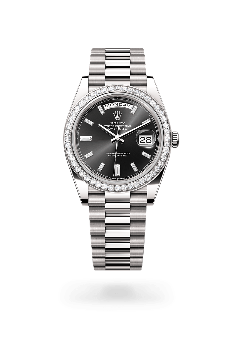 Rolex Day-Date 40, Oyster, 40 mm, white gold and diamonds