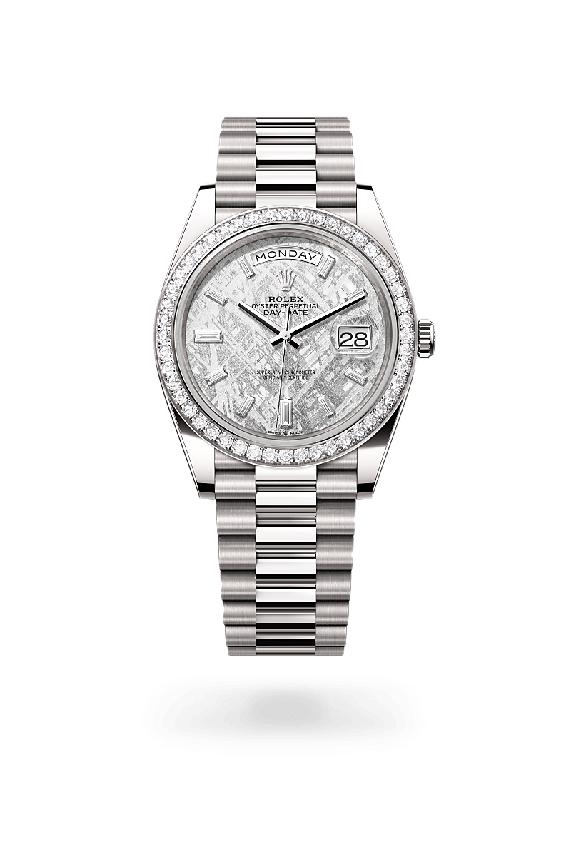 Rolex Day-Date 40, Oyster, 40 mm, white gold and diamonds