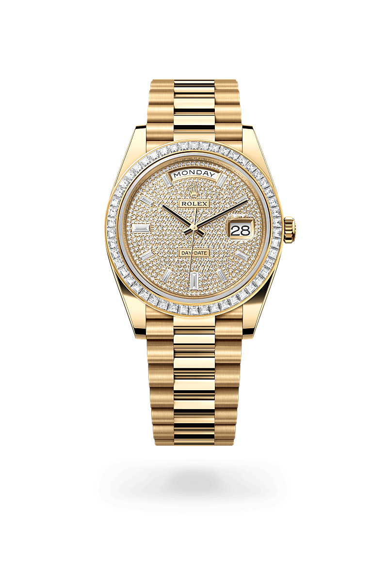 Rolex Day-Date 40, Oyster, 40 mm, yellow gold and diamonds