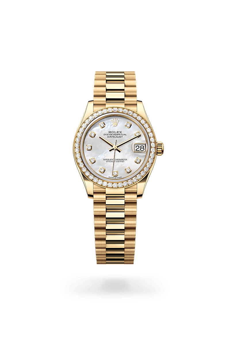 Rolex Datejust 31, Oyster, 31 mm, yellow gold and diamonds