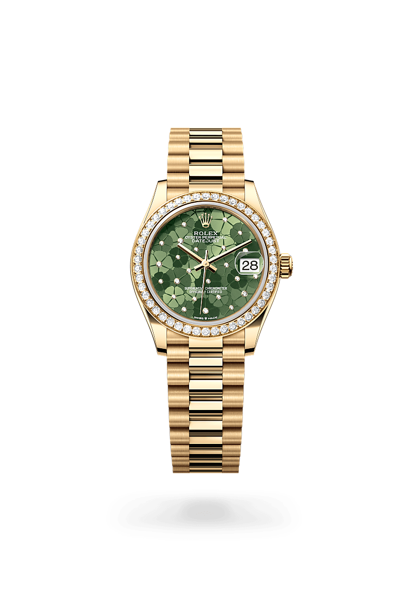 Rolex Datejust 31, Oyster, 31 mm, oro amarillo y diamantes