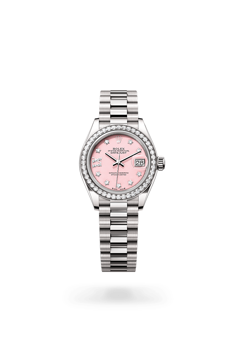 Rolex Lady-Datejust, Oyster, 28 mm, white gold and diamonds