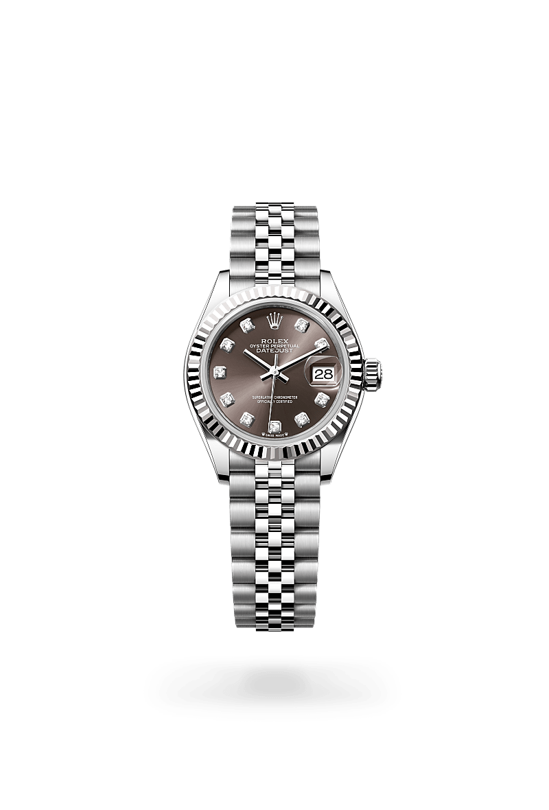 Rolex Lady-Datejust, Oyster, 28 mm, Oystersteel and white gold