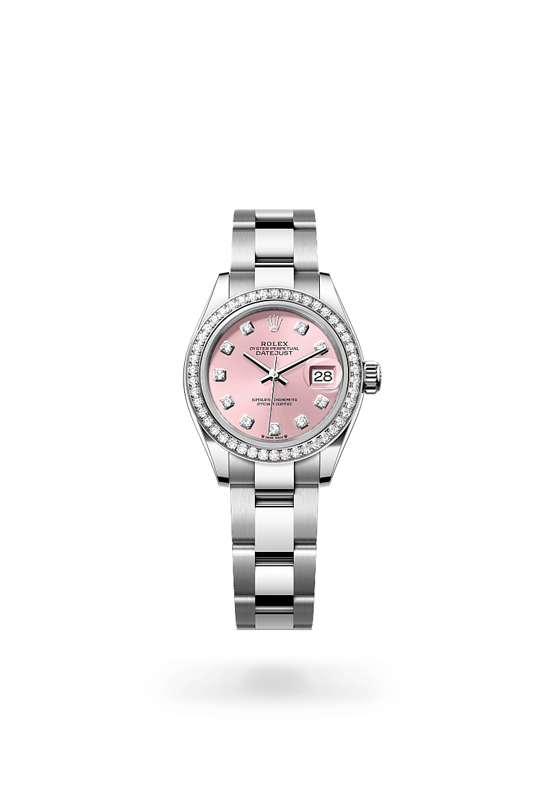 Rolex Lady-Datejust, Oyster, 28 mm, Oystersteel, white gold and diamonds