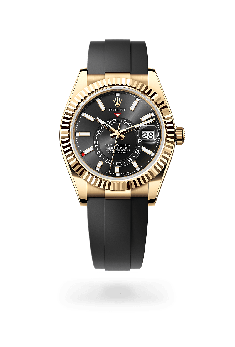 Rolex Sky-Dweller, Oyster, 42 mm, oro amarillo